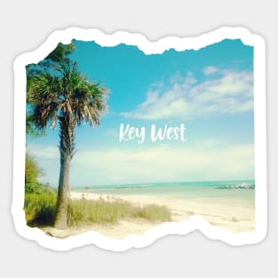 Beautiful photography of Key West Florida blue sky palm tree landscape USA nature lovers Sticker